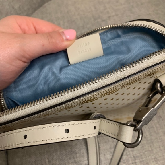 GUCCI X SEGA Calfskin GUCCY Stars Mini Dome Shoulder Bag Mystic White Gold - Picture 12 of 14